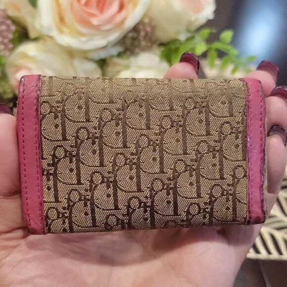 Dior Pink and Brown Trotter Women's Key Case/ Cardholder - Picture 2 of 8